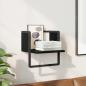 Preview: ARDEBO.de - Wandregal Wandhalterung Schwarz Eichen-Optik 30 x 25 x 30 cm