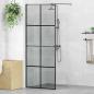 Preview: ARDEBO.de - Walk-in Duschwand Schwarz 80 x 195 cm Gehärtetes Glas
