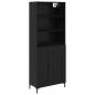 Preview: Highboard Schwarz Eichen-Optik 69,5 x 34 x 180 cm Holzwerkstoff
