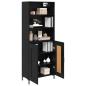 Preview: Highboard Schwarz Eichen-Optik 69,5 x 34 x 180 cm Holzwerkstoff