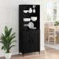 Preview: Highboard Schwarz Eichen-Optik 69,5 x 34 x 180 cm Holzwerkstoff