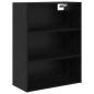 Preview: Highboard Schwarz Eichen-Optik 69,5 x 34 x 180 cm Holzwerkstoff