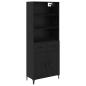 Preview: Highboard Schwarz Eichen-Optik 69,5 x 34 x 180 cm Holzwerkstoff