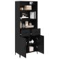 Preview: Highboard Schwarz Eichen-Optik 69,5 x 34 x 180 cm Holzwerkstoff