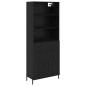 Preview: Highboard Schwarz Eichen-Optik 69,5 x 34 x 180 cm Holzwerkstoff