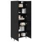 Preview: Highboard Schwarz Eichen-Optik 69,5 x 34 x 180 cm