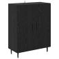 Preview: Highboard Schwarz Eichen-Optik 69,5 x 34 x 180 cm