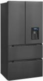 Preview: Exquisit FD490-160-WS-202E Stand Side-by-Side Kombination Frenchdoor, 83,6 cm breit, 506 L, NoFrost, Wasserspender, inoxlook-az