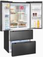 Preview: Exquisit FD490-160-WS-202E Stand Side-by-Side Kombination Frenchdoor, 83,6 cm breit, 506 L, NoFrost, Wasserspender, inoxlook-az