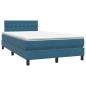 Preview: Boxspringbett mit Matratze & LED Dunkelblau 120x210 cm Samt