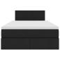 Preview: Bett mit Stauraum und LED Schwarz 120 x 190 cm Polyester