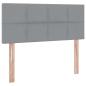 Preview: ARDEBO.de - Bett mit Stauraum und LED Hellgrau 120 x 190 cm Polyester
