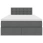 Preview: Bett mit Stauraum und LED Dunkelgrau 120 x 190 cm Polyester