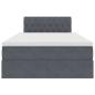 Preview: Bett mit Stauraum und LED Dunkelgrau 120 x 190 cm Samt