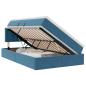 Preview: Bett mit Stauraum und LED mit Matratze Blau 120 x 190 cm Samt