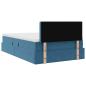 Preview: Bett mit Stauraum und LED mit Matratze Blau 120 x 190 cm Samt