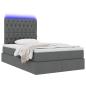 Preview: LED-Speicherbett mit Matratze Dunkelgrau 120 x 190 cm Stoff