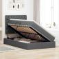 Preview: LED-Speicherbett mit Matratze Dunkelgrau 120 x 190 cm Stoff