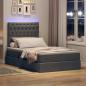 Preview: LED-Speicherbett mit Matratze Dunkelgrau 120 x 190 cm Stoff