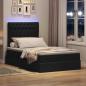 Preview: Bett mit Stauraum und LED Schwarz 120 x 190 cm Polyester