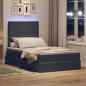 Preview: ARDEBO.de - Bett mit Stauraum und LED Dunkelgrau 120 x 190 cm Samt