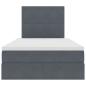 Preview: Bett mit Stauraum und LED Dunkelgrau 120 x 190 cm Samt