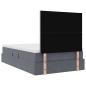Preview: Bett mit Stauraum und LED Dunkelgrau 120 x 190 cm Samt