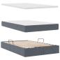 Preview: Bett mit Stauraum und LED Dunkelgrau 120 x 190 cm Samt