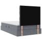 Preview: Bett mit Stauraum und LED Dunkelgrau 120 x 190 cm Samt