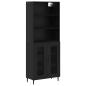 Preview: Highboard Schwarz Eichen-Optik 69,5 x 34 x 180 cm