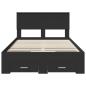 Preview: Bettrahmen mit Kopfteil Schwarz 135 x 190 cm Holzwerkstoff
