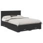 Preview: Bettrahmen mit Kopfteil Schwarz 135 x 190 cm Holzwerkstoff