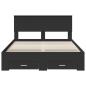 Preview: Bettrahmen mit Kopfteil Schwarz 135 x 190 cm Holzwerkstoff