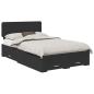 Preview: Bettrahmen mit Kopfteil Schwarz 135 x 190 cm Holzwerkstoff