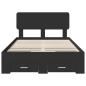 Preview: Bettrahmen mit Kopfteil Schwarz 135 x 190 cm Holzwerkstoff