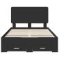 Preview: Bettrahmen mit Kopfteil Schwarz 120 x 190 cm Holzwerkstoff
