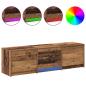 Preview: Fernsehschrank mit LED Altholz 140 x 34 x 40 cm Holzwerkstoff