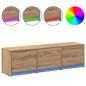 Preview: TV Schrank mit LEDs Kunsthandwerk Eiche 140 x 34 x 40 cm