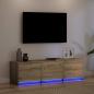 Preview: TV Schrank mit LEDs Kunsthandwerk Eiche 140 x 34 x 40 cm