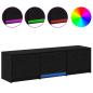 Preview: Fernsehschrank mit LED Schwarze Eiche 140 x 34 x 40 cm