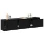 Preview: ARDEBO.de - TV Schrank mit LEDs Schwarz Eichen-Optik 162 x 34 x 40 cm