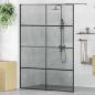 Preview: ARDEBO.de - Walk-in Duschwand Schwarz 140 x 195 cm Gehärtetes Glas