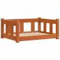 Preview: Hundebett Wachsbraun 65,5 x 50,5 x 28 cm Massives Kiefernholz