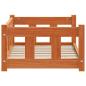 Preview: Hundebett Wachsbraun 65,5 x 50,5 x 28 cm Massives Kiefernholz