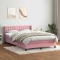 Preview: ARDEBO.de - Boxspringbett mit Matratze Rosa 160x210 cm Samt