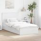 Preview: ARDEBO.de - Aufbewahrungsbett mit Kopfteil Weiß 100 x 200 cm Holzwerkstoff