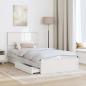 Preview: Aufbewahrungsbett mit Kopfteil Weiß 100 x 200 cm Holzwerkstoff