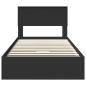 Preview: Aufbewahrungsbett Schwarz 100 x 200 cm Holzwerkstoff