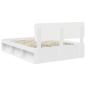 Preview: Bettrahmen mit Kopfteil Weiß 160 x 200 cm Massives Kiefernholz