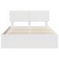 Preview: Bettrahmen mit Kopfteil Weiß 140 x 200 cm Massives Kiefernholz